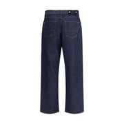Stone Island Blue Cotton Straight-Leg Jeans