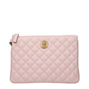 Versace Pink Leather Clutch Bag