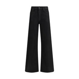 7FOR Black Cotton Flared Jeans