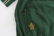 John Galliano Green Mock Zip Cardigan Sweatshirt Sweater Jacket