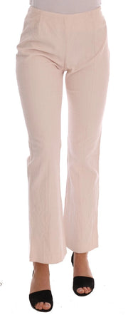 Ermanno Scervino Beige Cotton Stretch Straight Trousers Pants