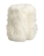 Dolce & Gabbana White Fur Pointed Knee High Stiletto Boots Shoes