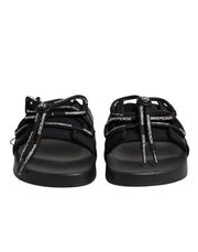 Dolce & Gabbana Black logo print Slides Beachwear Shoes