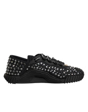 Dolce & Gabbana Shoes Black Embellished Low Top NS1 Sneakers Shoes