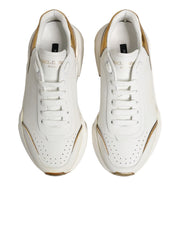Dolce & Gabbana White Gold Daymaster Low Top Sneakers Shoes