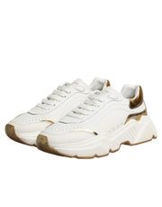 Dolce & Gabbana White Gold Daymaster Low Top Sneakers Shoes