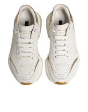 Dolce & Gabbana White Gold Daymaster Low Top Sneakers Shoes