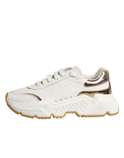 Dolce & Gabbana White Gold Daymaster Low Top Sneakers Shoes