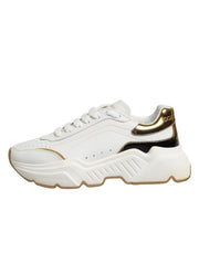 Dolce & Gabbana White Gold Daymaster Low Top Sneakers Shoes
