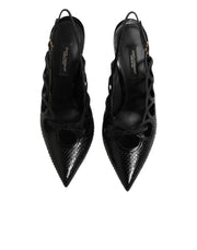 Dolce & Gabbana Leather High Heels Slingback Shoes