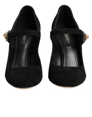 Dolce & Gabbana Black Embellsihed High Heels MARY JANES Shoes