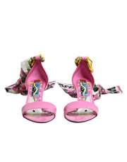Dolce & Gabbana Pink Leather High Heels Sandals Shoes