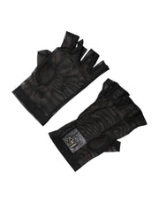 Dolce & Gabbana Black Nylon Wrist Length Fingerless Mitten Gloves