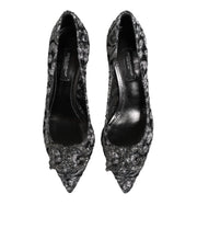 Dolce & Gabbana Silver Lace DG Amore Heels Pumps Shoes