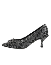 Dolce & Gabbana Silver Lace DG Amore Heels Pumps Shoes