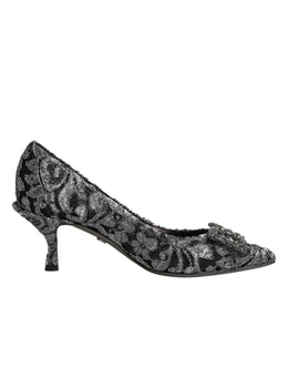 Dolce & Gabbana Silver Lace DG Amore Heels Pumps Shoes