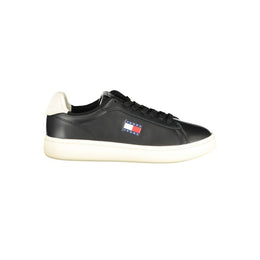 Tommy Hilfiger Black Leather Women Sneaker