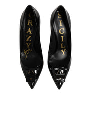 Dolce & Gabbana Black Bag Embellished Heels Pumps Shoes