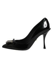 Dolce & Gabbana Black Bag Embellished Heels Pumps Shoes