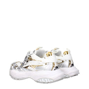Versace White Fabric Chunky Sneakers