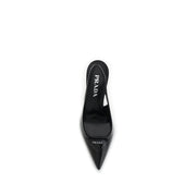 Prada Black Calf Leather Bos Taurus High Heel Pumps