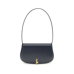 Saint Laurent Blue Calf Leather Bos Taurus Shoulder Bag
