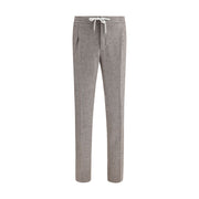 PT Torino Brown Fleece Wool Casual Pants