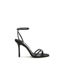 Jimmy Choo Black Calf Leather Bos Taurus Stiletto Heel Sandals