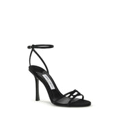 Jimmy Choo Black Calf Leather Bos Taurus Stiletto Heel Sandals
