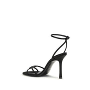 Jimmy Choo Black Calf Leather Bos Taurus Stiletto Heel Sandals