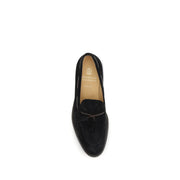 Brunello Cucinelli Black Calf Leather Bos Taurus Slip-On Loafers