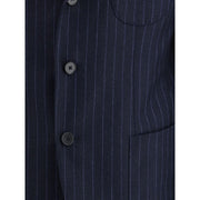 Gi Capri Blue Fleece Wool Two-Piece Suit