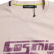 Dolce & Gabbana Beige Cosmic Love Cotton Crew Neck T-shirt