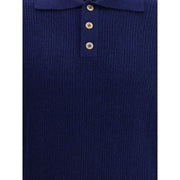 Brunello Cucinelli Blue Cashmere Polo Shirt