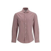 Brunello Cucinelli Red Cotton Pattern Shirt