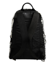 Dolce & Gabbana Black White Graffiti Print School Backpack Men Borse Bag