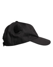 Dolce & Gabbana Black Cotton Logo Patch 6 Panels Baseball Cap Hat