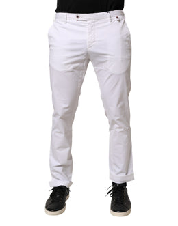 AT.P.CO White Cotton Skinny Fit Mid Waist Denim Trouser Jeans