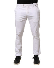 AT.P.CO White Cotton Skinny Fit Mid Waist Denim Trouser Jeans