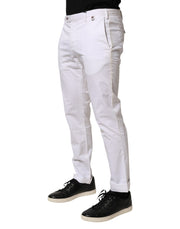 AT.P.CO White Cotton Skinny Fit Mid Waist Denim Trouser Jeans