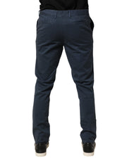 Master Coat Blue Skinny Fit Mid Waist Men Chino Trouser Pants