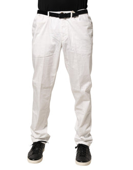 Domenico Tagliente White Tapered Dress Formal Trouser Pants