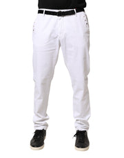 AGLINI White Skinny Fit Mid Waist Men Denim Trouser Jeans