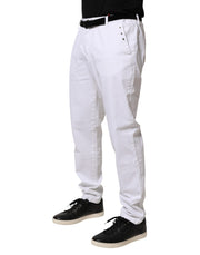 AGLINI White Skinny Fit Mid Waist Men Denim Trouser Jeans