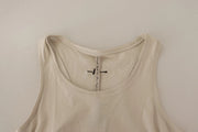 Max Mara Light Gray 100% Cotton Sleeveless Razor Back Tank Top