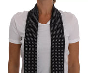 Dolce & Gabbana White Cotton Black Silk Scarf Top T-shirt