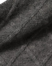 Ballantyne Gray Cashmere Argyle Intarsia Knit Crew Neck Men Sweater