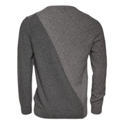 Ballantyne Gray Cashmere Argyle Intarsia Knit Crew Neck Men Sweater