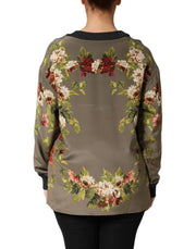Dolce & Gabbana Enchanted Sicily Silk Crewneck Blouse Sweater