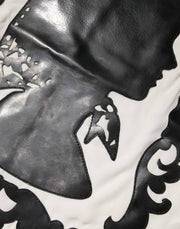 Dolce & Gabbana Cream Silk Silhouette Detail Short Sleeve Top